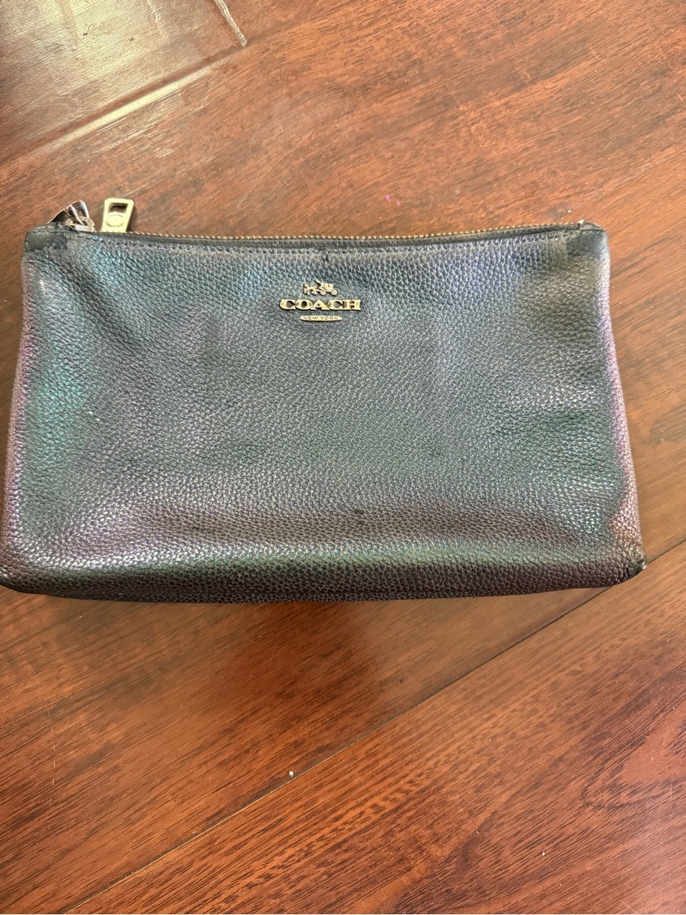 Rare Coach Lyla F22555 Hologram Oil Slick Iridescent Pebbled Leather Crossbody